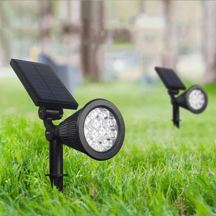 Lampu Sorot Taman LED Solar Cell / Lampu Taman Tenaga Surya RGB 18 LED