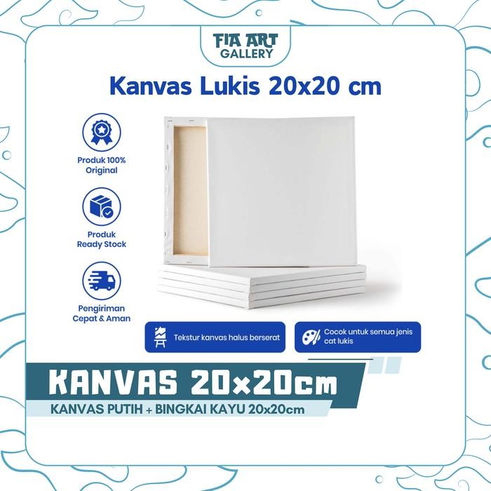 

Kanvas Lukis 20x20 cm dengan bingkai kayu spanram