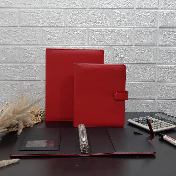 

Binder Polos Premium A5 Ring 20 B5 Ring 26 Binder Exlusive Bahan Kulit Sintetis