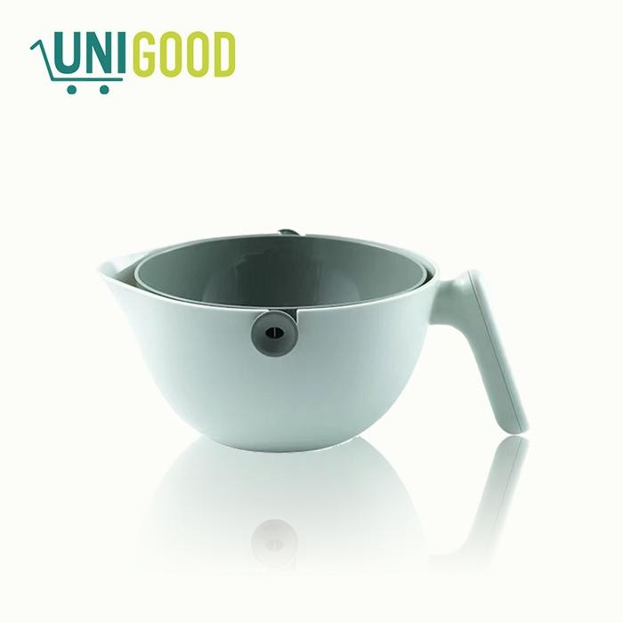 UNIGOOD - Baskom Wadah Saringan Cuci Buah Sayuran 2 Layer Anti Tumpah Kode 436