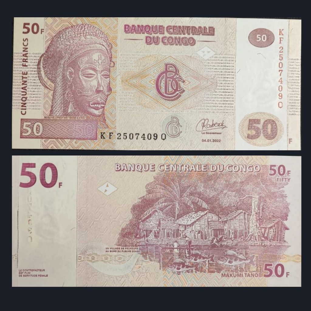Uang Kuno Asing Congo 50 Francs | UNC | Gress