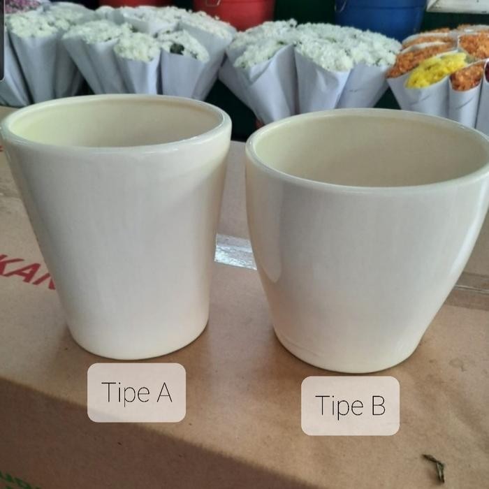 Pot keramik/ vas bunga untuk 1 pohon anggrek bulan