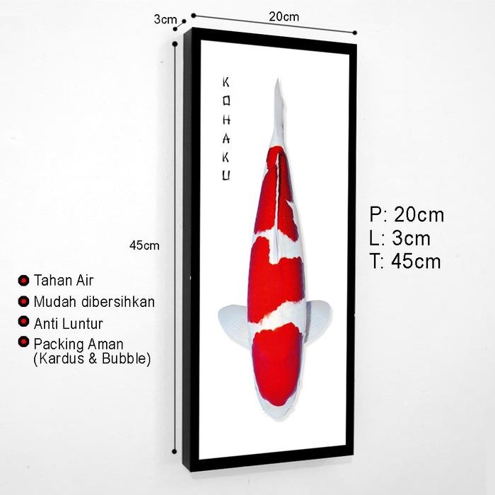 Hiasan Dinding Kamar Dapur Cafe Ruangan Lukisan Ikan Koi Jumbo Kohaku