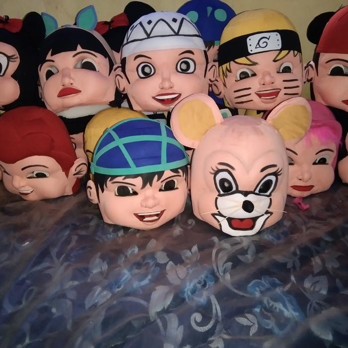 kepala boneka Mampang badut Mampang karakter kartun banyak motif nya