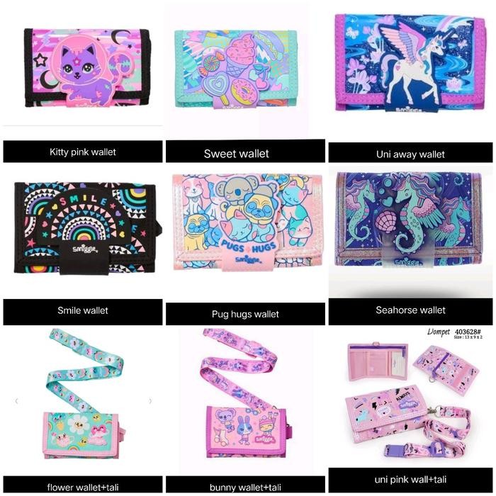 Smiggle Dompet Anak Cewek/ Wallet Smiggle Kitty, Unicorn, Seahorse/Ori