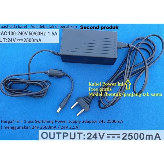 Power supply 24v 2500mA adaptor 24 v 2.5A 2,5A 24volt 1A 1.5A 2a 1,5A
