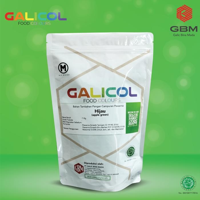 

Pewarna Makanan Hijau Merk Galicol - Packaging 1 Kg