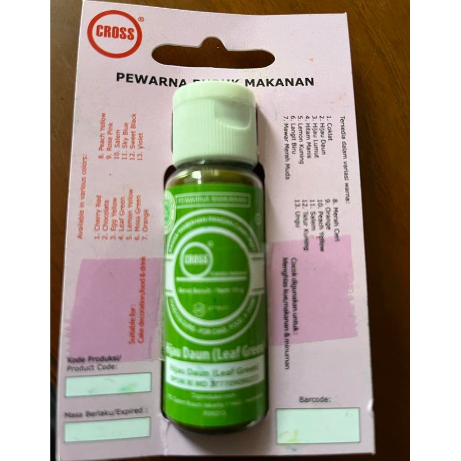 

Cross food coloring powder Leaf Green 15gr hijau daun pewarna bubuk