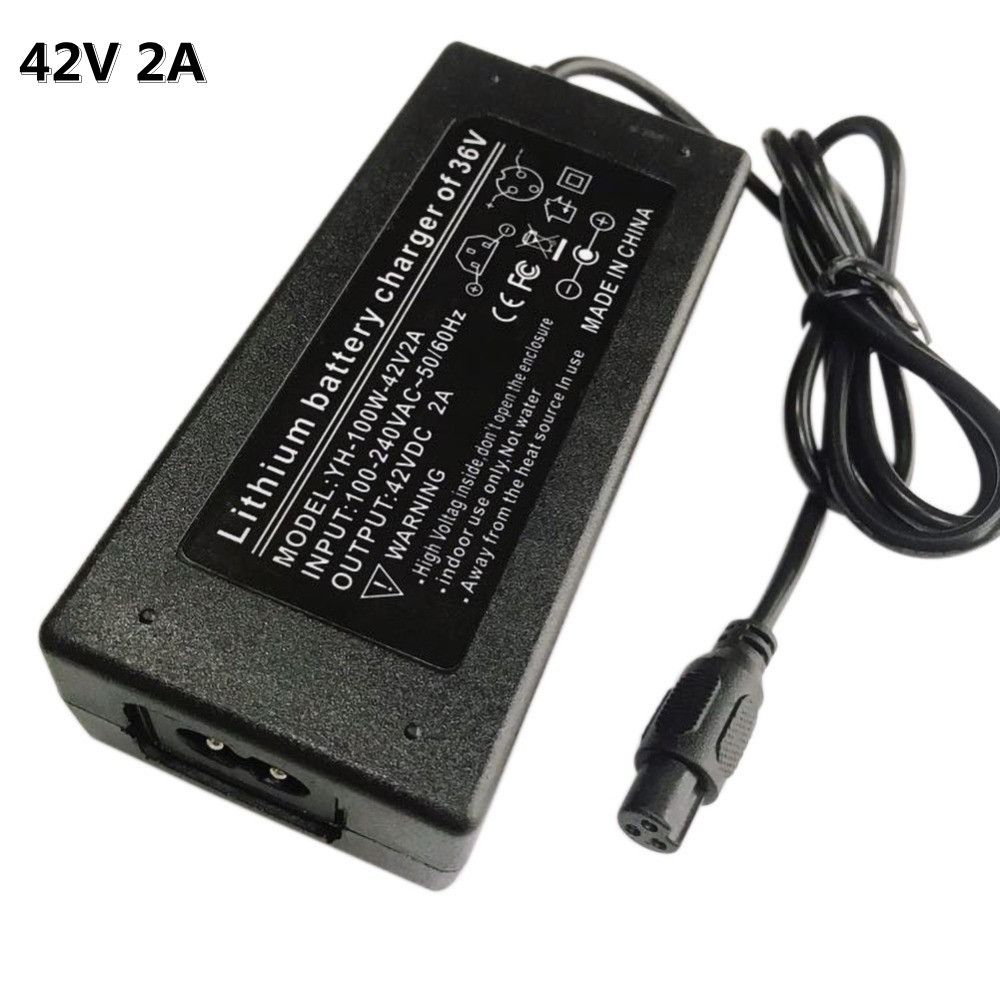 42V 2A Universal Lithium Battery Charger For 36V Hoverboard Self-Balancing Scooter 100-240V AC Power