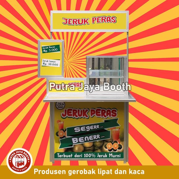 Booth Portable Meja Lipat Event Desk Etalase Menu Rak Stiker