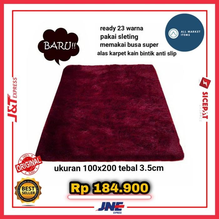 Karpet Bulu 100x200 tebal keseluruhan 3,5 cm
