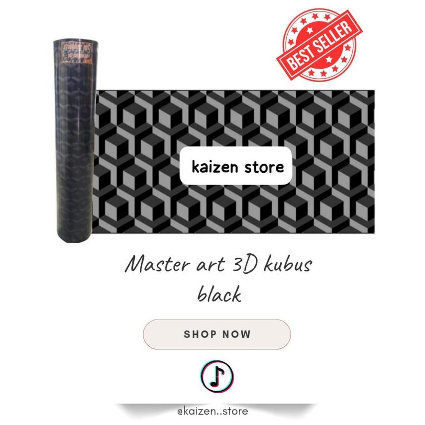 Fiber Penutup Pagar Plastik - Motif Master Art 3D Kubus Laminasi