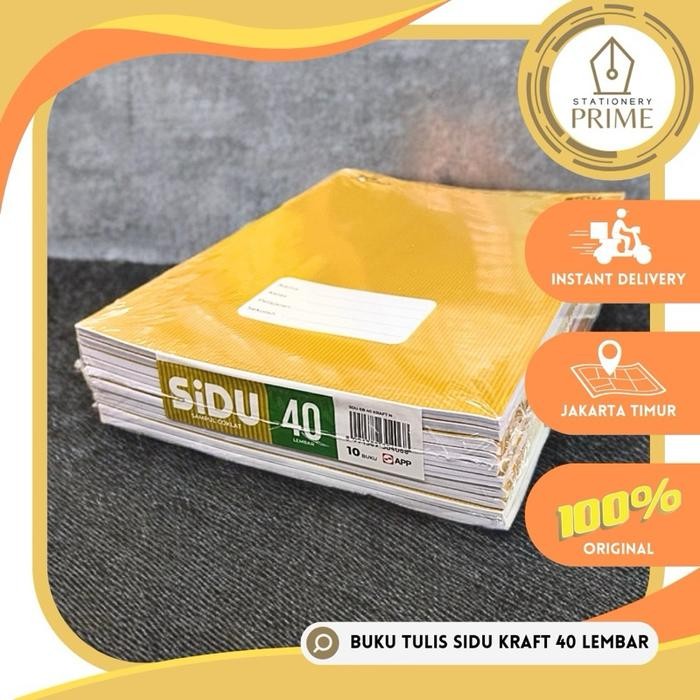 

Buku Tulis Sidu Sampul Coklat 40 Lembar / Sidu Kraft Craft 40 Lembar ( 1 Pack Isi 10 Buku )