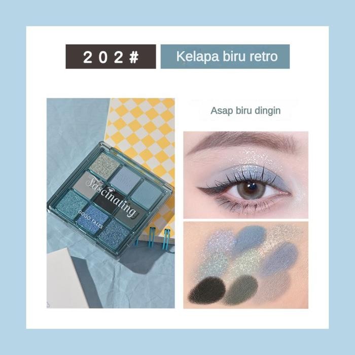 GOGO TALES Sembilan Warna Illuminating Eyeshadow Set, Matte, Smoky, Palet Eyeshadow gogo tales