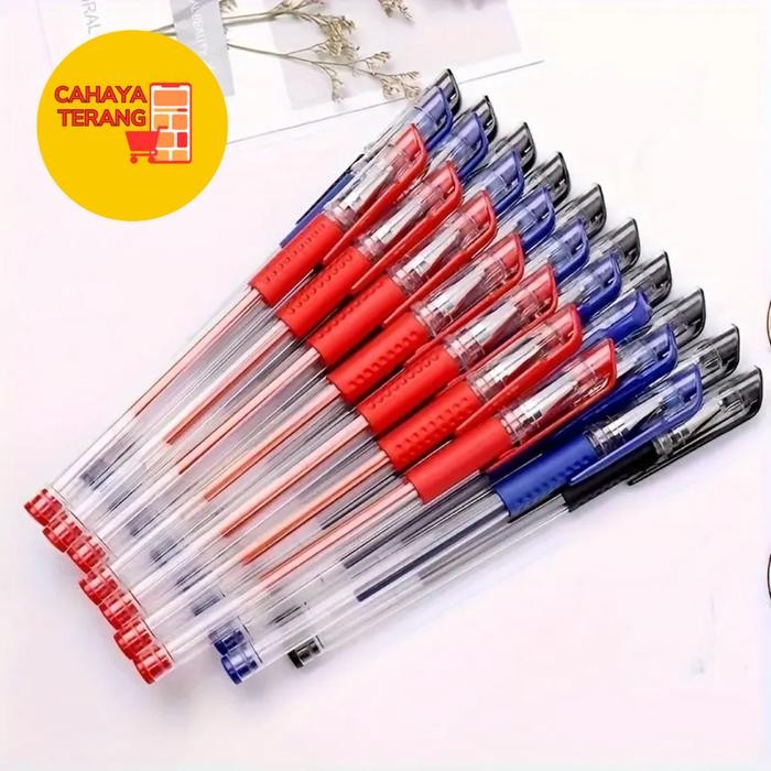 

SIAPKIRIM CT 25 50 PCS 75 PCS 100 PCS PAKET USAHA PENA GEL POLOS INK 0.5MM TANPA KOTAK STANDAR