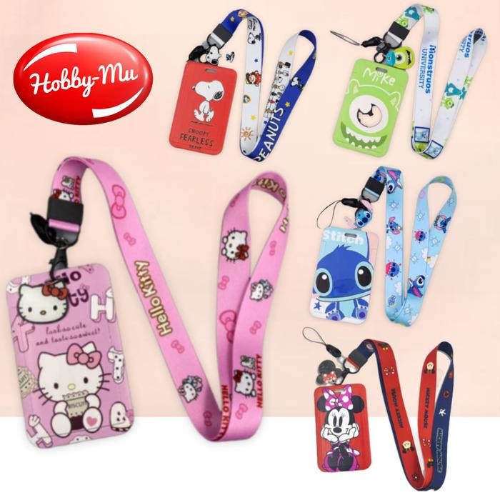 

READY Holder Kartu Id Card Dengan Lanyard Leher Motif Lucu NEW