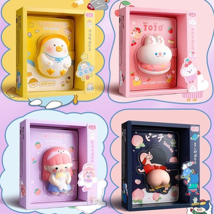

READY Buku Notebook Squishy, Buku catatan diary squishy 3D kartun lucu anak NEW