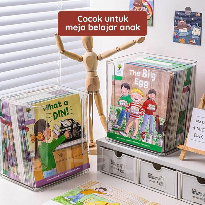 

Halu Kotak Penyimpanan Buku Akrilik Transparan Rak Buku Meja Tempat File Dokumen Majalah Serbaguna