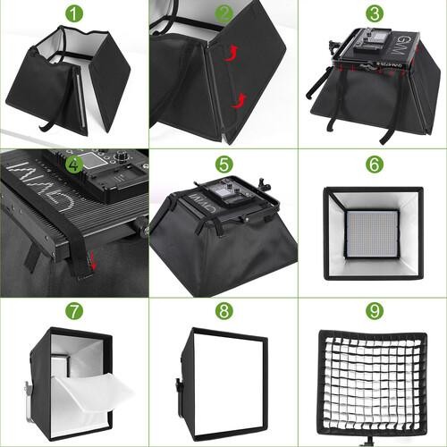 Ready Gvm Softbox 600 Foldable Softbox Diffuser With Grid Beehive Original Terbaru