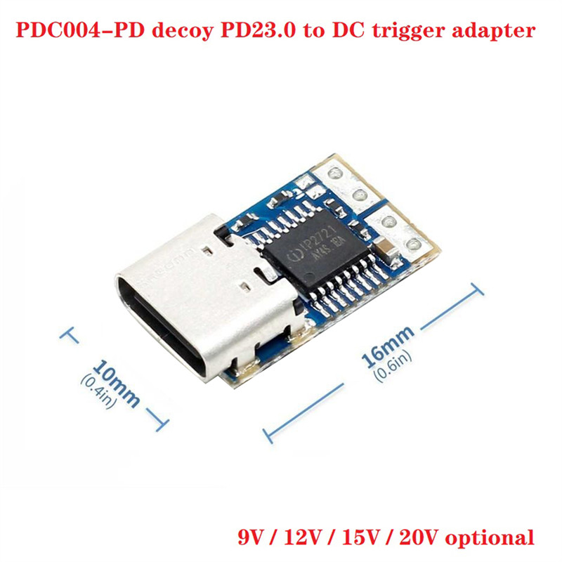 ABDE-1 PCS PDC004-PD Decoy Module PD23.0 To DC DC Trigger Extension Cable Type-C PD Decoy (12V)