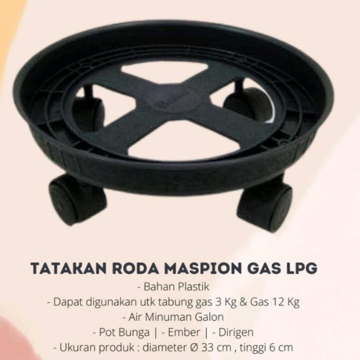 roda tatakan gas elpiji. lori lpg alas tabung gas air aqua troli galon kode 721