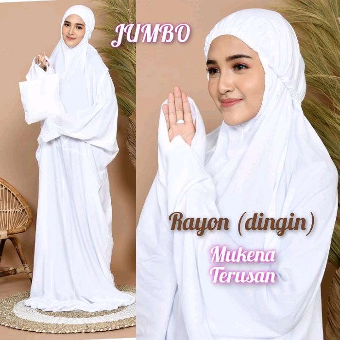 (Allthebest) MUKENA TERUSAN LAJURAN PUTIH ADEM KAIN RAYON NYAMAN MUKENAH DEWASA PANJANG MUSLIM