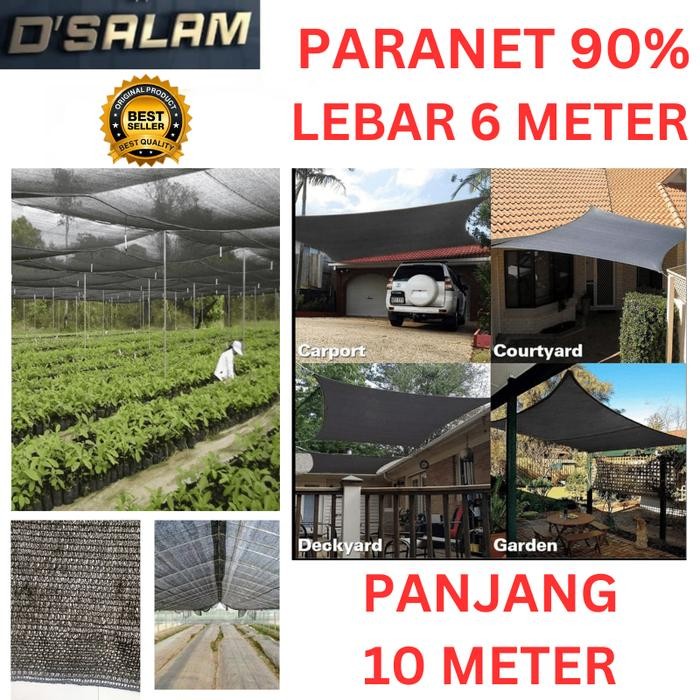 PARANET 90% ( Panjang 10 meter x Lebar 6 meter ) Jaring paranet Anti UV