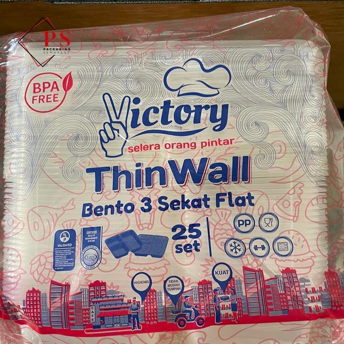 Thinwall Bento Sekat 3 - Victory