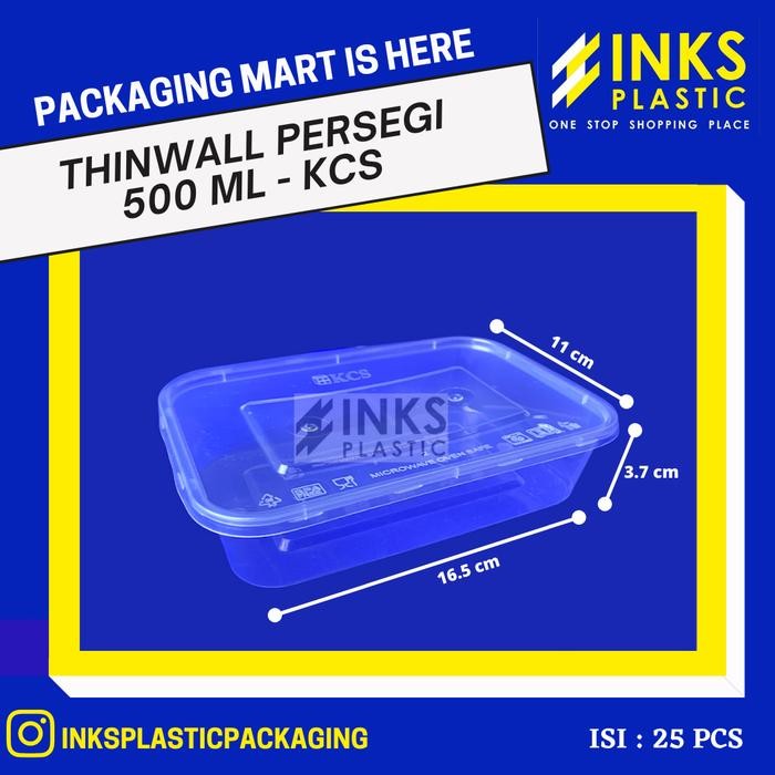 THINWALL 500 ML KCS RECTANGLE PERSEGI PANJANG (25 PCS)