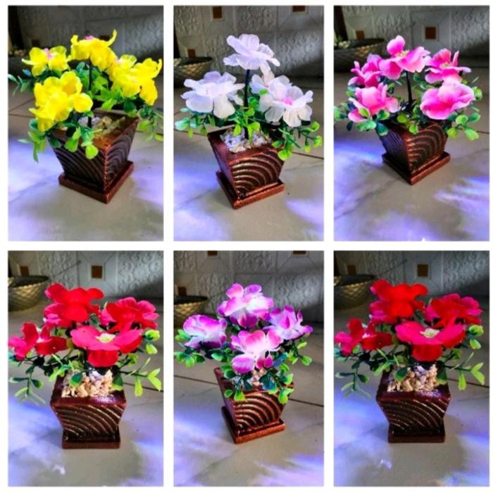 Tanaman Bunga Hias plastik / Semanggi Mini / Bunga Sakura / Hiasan Meja / Bunga Plastik / Bonsai