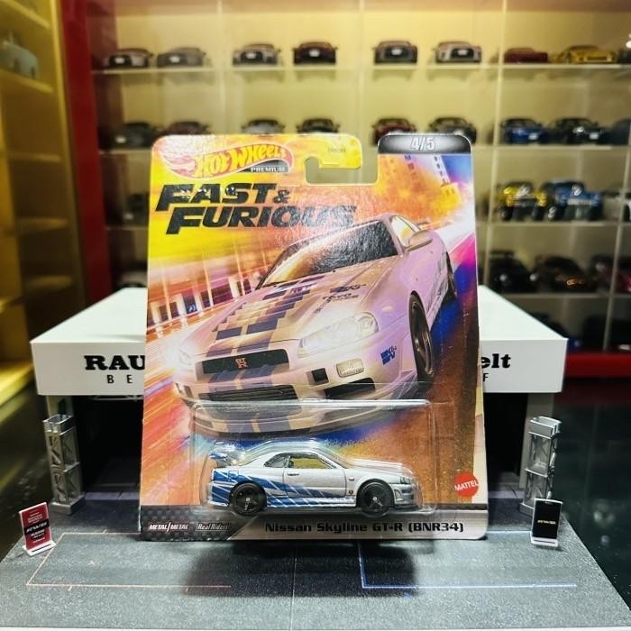 Hotwheels Fast Retro Entertainment Nissan Skyline R34 Silver Blue