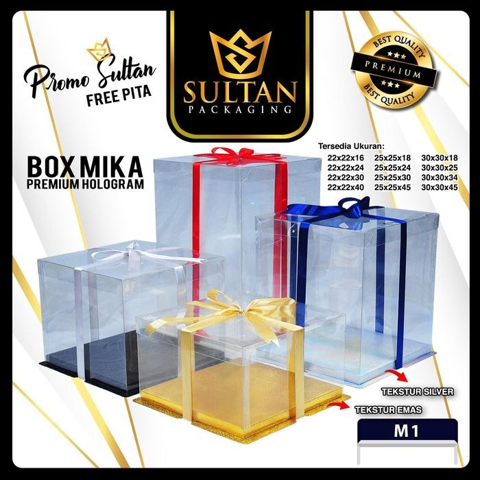 Cake Box Kotak Kue Mika Transparan Dus Hantaran - Tutup Mika 30x30