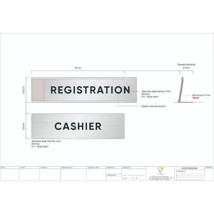 

Promo! Table Sign Slot Aluminum + Stainless Steel Grafir