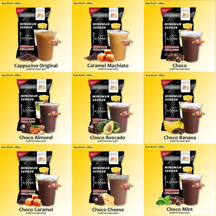 

JPS Mix Bubuk Minuman Dengan Gula 1 kg / 49 Pilihan Serbuk Instan Manis Berperisa / Jakarta Powder