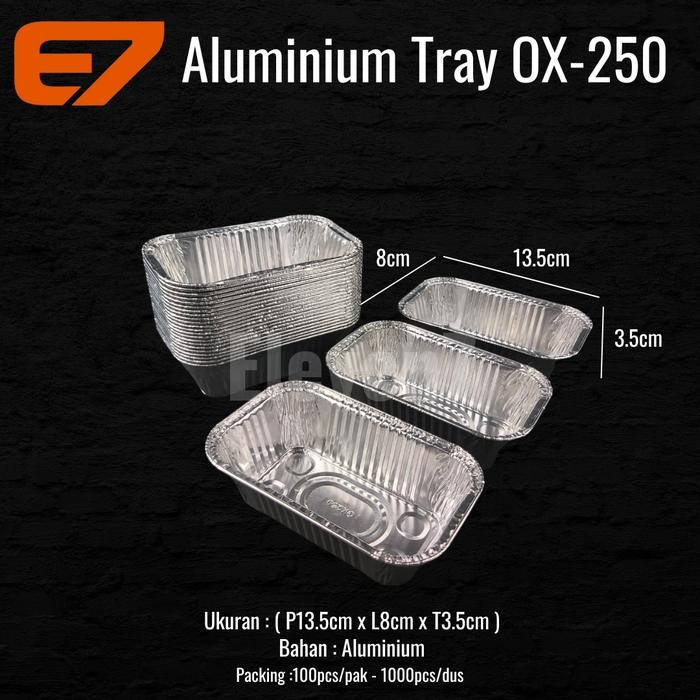 Aluminium Tray OX 250 dan Tutup - Tray Baking, Food Tray