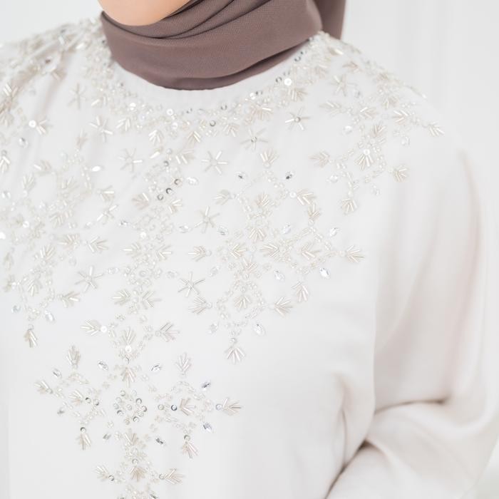 (Allthebest) NOURA Marrakesh Kaftan Satin Silk Payet Panjang Pesta Muslim