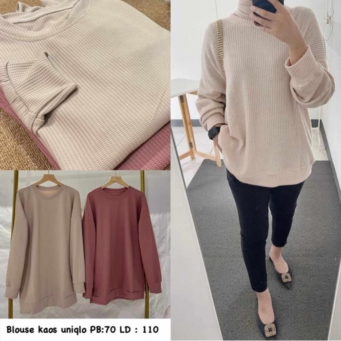 (Allthebest) Atasan Wanita BLOUSE KAOS UNIQLO #555