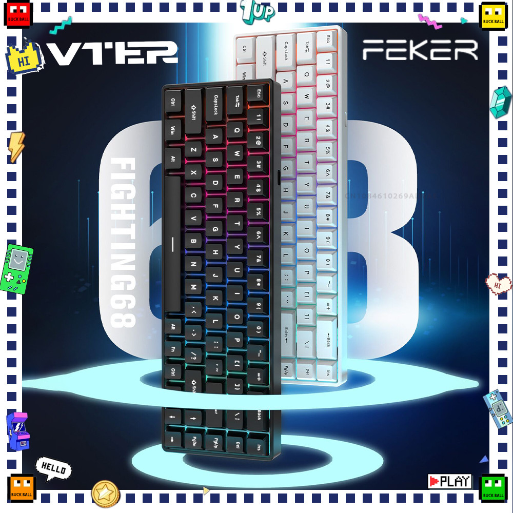 Feker Fighting68 Magnetic Switch Mechanical Keyboard 8K Wired Gaming Keyboard Customized Keyboard Va