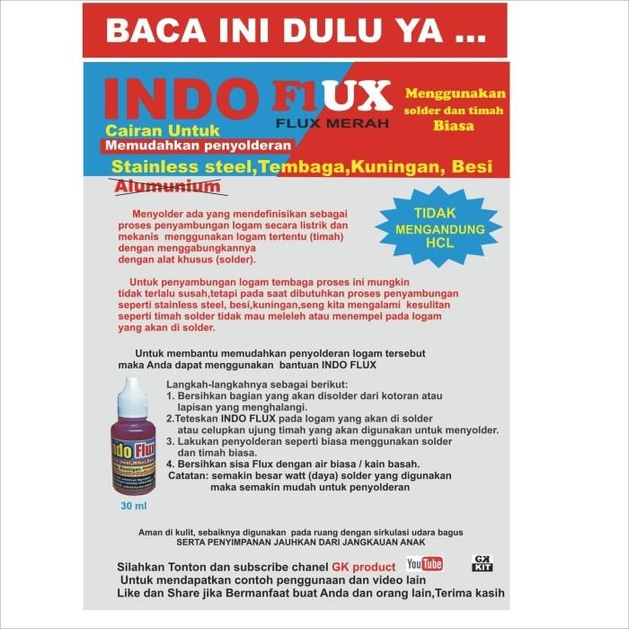 (Allthebest) Flux Solder Bearing-Kawat Besi- Batre-Stainless PROMO Indo FLUX 30ML