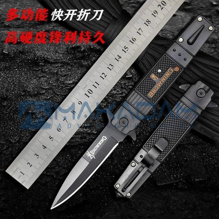 ORIGINAL pisau lipat outdoor survival camping hiking stainless knife browning aminaifu READY STOCK