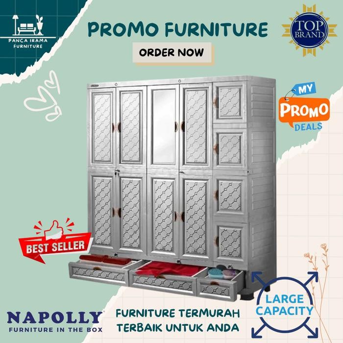 Napolly Lemari Pakaian Plastik Jumbo / Kabinet Baju / Dicab