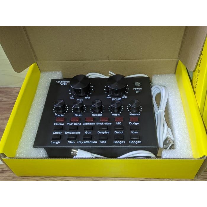 Sound card V8 Mixer Bluetooth SoundCard V8 Audio