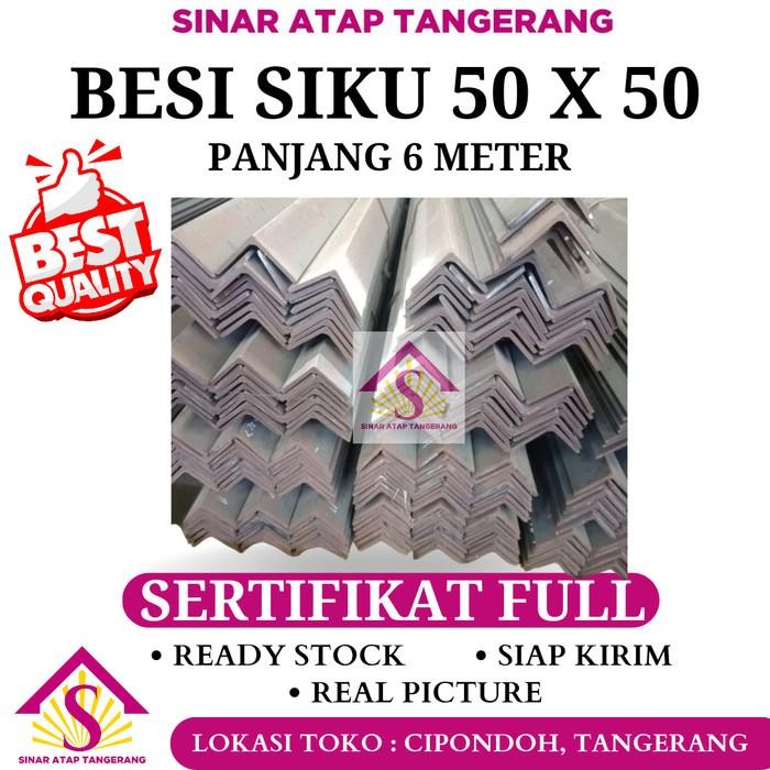 Besi Siku 50 x 50 FULL Panjang 6 Meter / Besi Siku 5 x 5