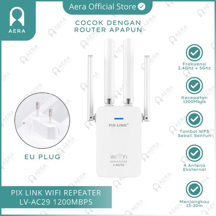 Pix Link 1200MBPS 2.4G + 5G LV-AC29 Repeater Wifi 5G