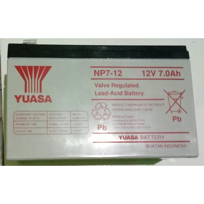 Aki kering YUASA NP7-12 / baterai kering Yuasa 12v 7AH