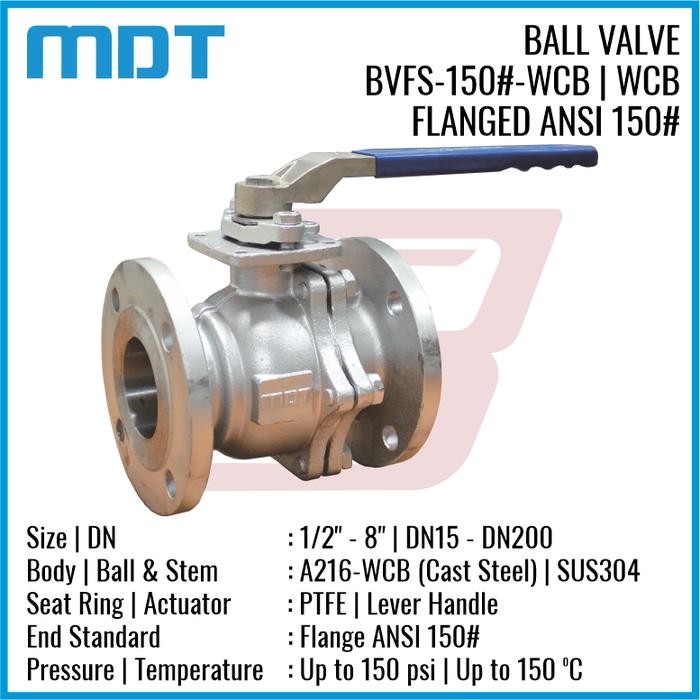 Mdt Bvfs-150#-Wcb 2", Flange Ball Valve, Wcb, 150#