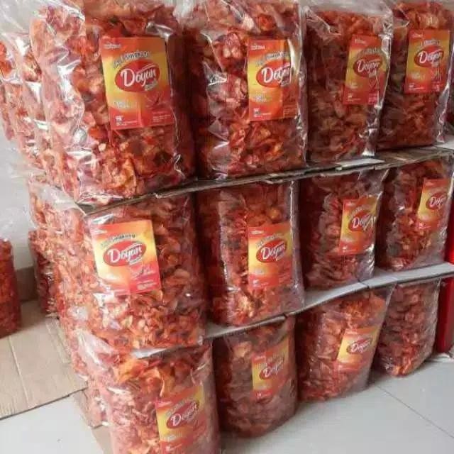 

Sedia keripik singkong sambal pedas kemasan 1 kg