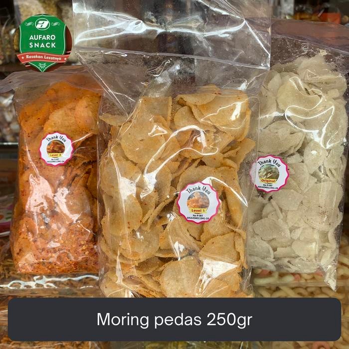 

Sedia MORING MOLRING / MOLRENG BANDUNG PEDAS GURIH 250 GRAM AUFARO SNACK