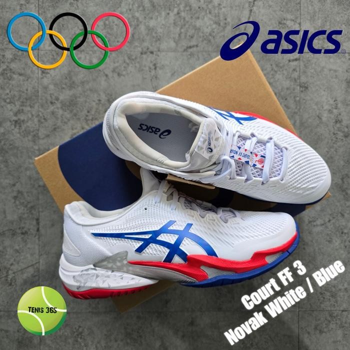 Sepatu Tenis Asics Court FF 3 NOVAK White / Asics Blue