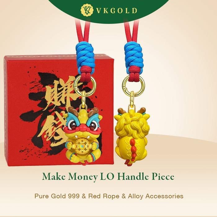 Vkgold 2024 Tahun Naga Emas Murni 999 Gantungan Kunci 999 0.02G